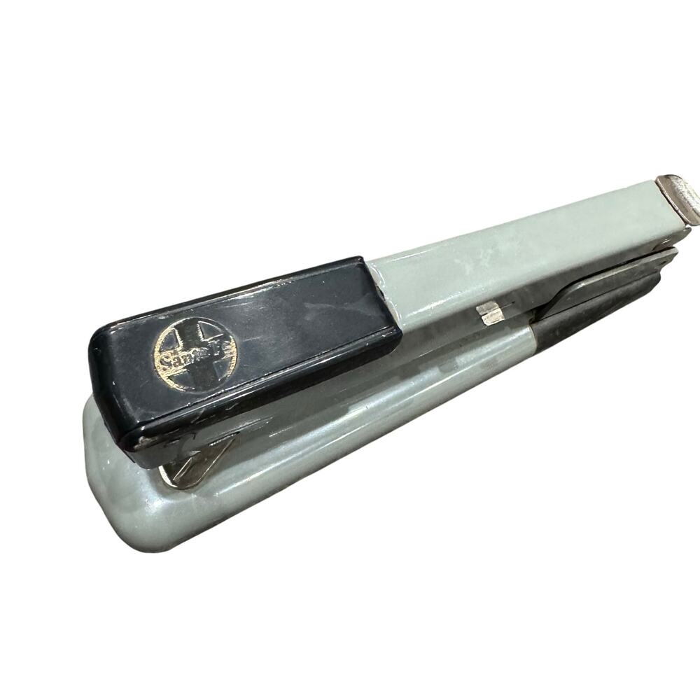 VTG Desktop stapler Arrow 210 USA made chrome and grey Santa Fe ATSF Railroad
